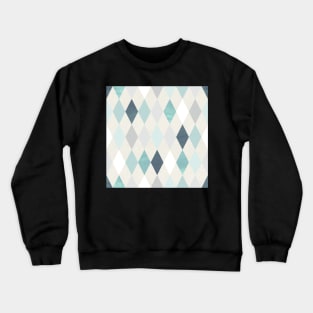 Simple Argyle Pattern in Blue and Silver Crewneck Sweatshirt